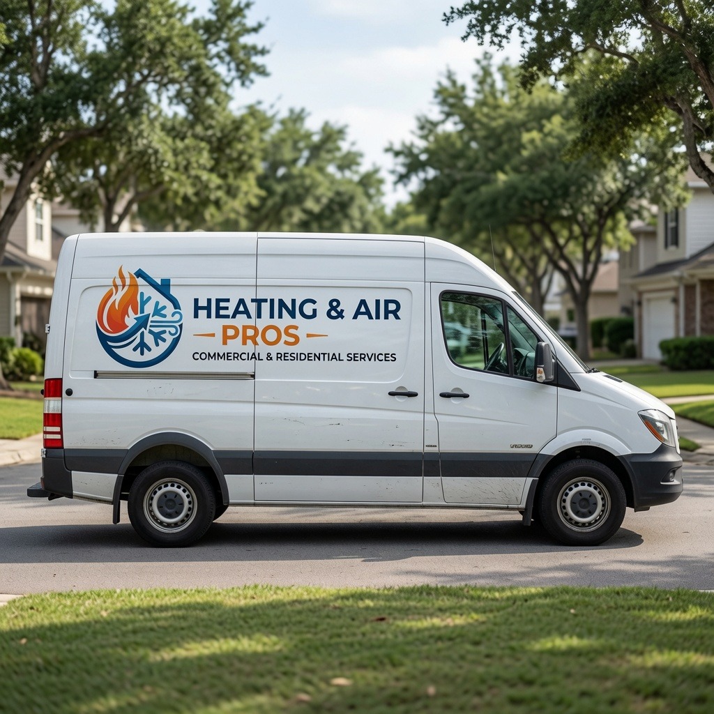 Local heating and air service van serving Bountiful
